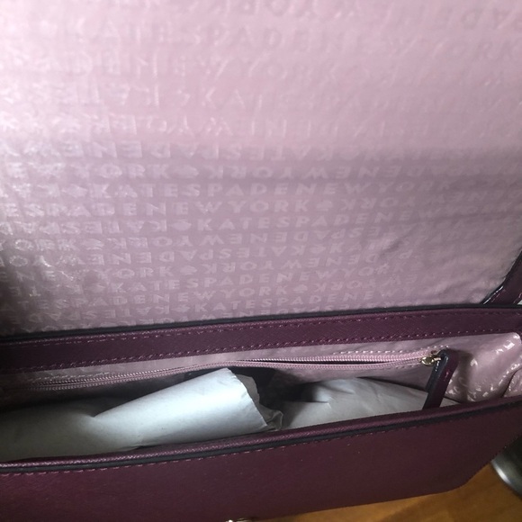 Kate Spade Deep plum Laurel Way leather crossbody, brand new with tag - Picture 11 of 15